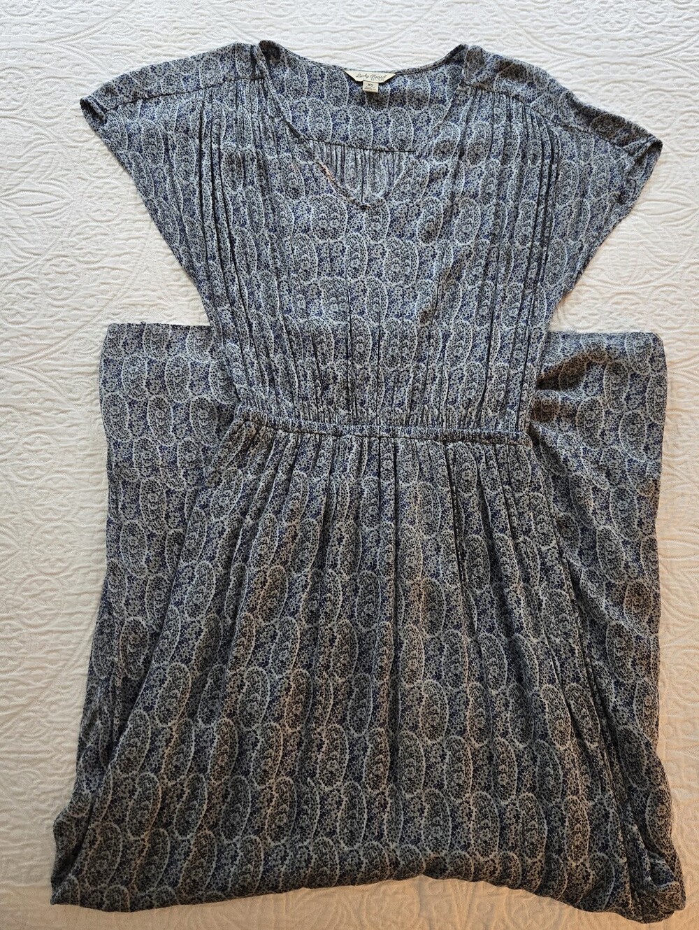 Lucky Brand Navy Paisley-Pattern Midi Dress